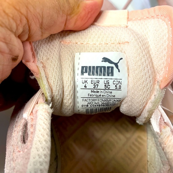 Pink Suede, Satin Lace Puma Shoes - Picture 5 of 7